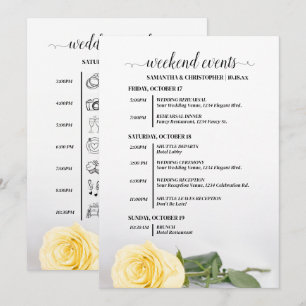 Elegant Yellow Rose Wedding Events & Timeline Program