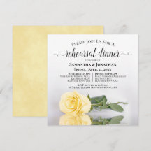 Elegant Yellow Rose Wedding Rehearsal & Dinner