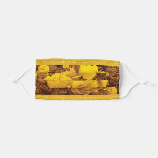 Elegant Yellow Roses Adult Cloth Face Mask (Front, Folded)