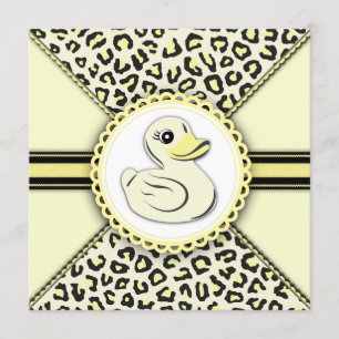 Elegant Yellow Rubber Duck Baby Shower Invitation