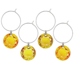 Elegant Yellow Sapphire Gemstones Wine Charm