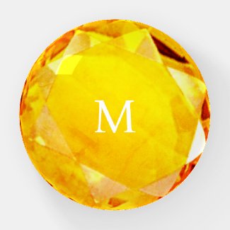Elegant Yellow Sapphire & Monogram