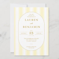Elegant Yellow Stripes Invitation
