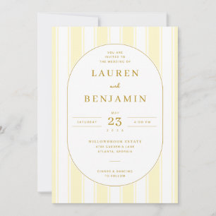 Elegant Yellow Stripes Invitation