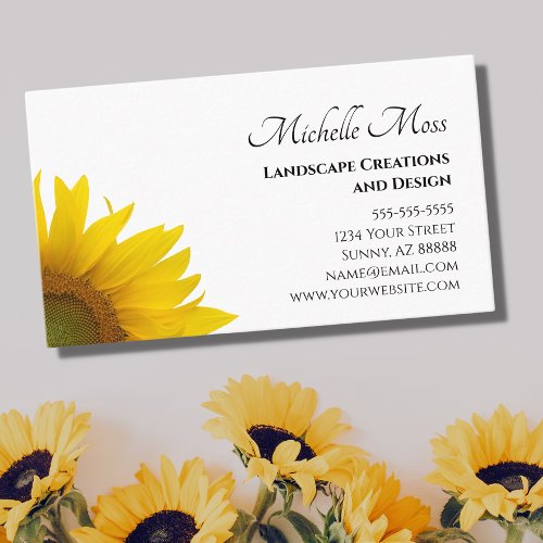 Elegant Yellow Sunflower Business Card