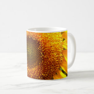 Elegant yellow sunflower coffee mug