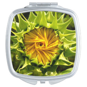 Elegant yellow sunflower photo mirror for makeup