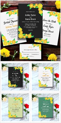 Elegant Yellow Sunflower Summer Floral Collection