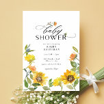 Elegant Yellow Sunflower Sunny Bee Baby Shower Invitation<br><div class="desc">Elegant Yellow Sunflower Sunny Bee Baby Shower - perfect for a spring or summer garden baby shower!</div>