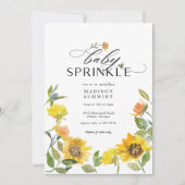 Elegant Yellow Sunflower Sunny Bee Baby Sprinkle Invitation (Front)