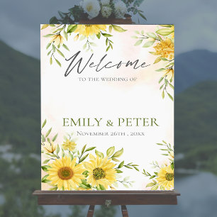 Elegant Yellow Sunflower Welcome To The Wedding Foam Board