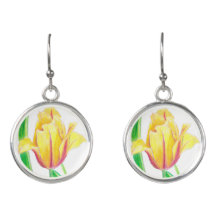 Elegant Yellow Tulip Watercolor Botanical Drop