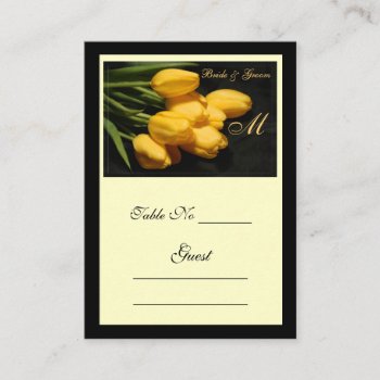 Elegant Yellow Tulip Wedding Table Place Card by TheInspiredEdge at Zazzle