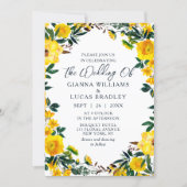 Elegant Yellow Watercolor Botanical Floral Wedding Invitation (Front)