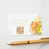 Elegant Yellow Watercolor Floral Bridal Shower QR