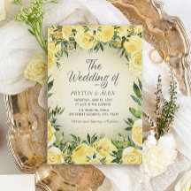Elegant Yellow Watercolor Floral Gold Glitter 