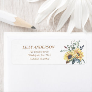 Elegant Yellow Watercolor Sunflower Sunny Label