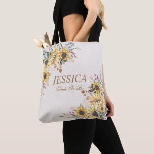 Elegant Yellow Watercolor Sunflower Sunny Tote Bag