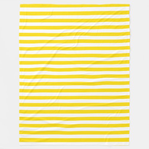 Elegant Yellow White Striped Modern Decorative Fleece Blanket