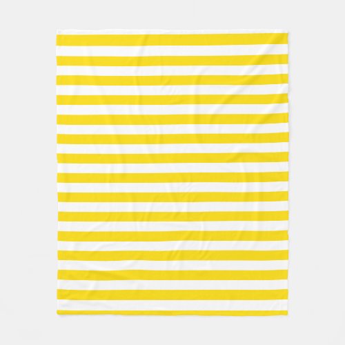 Elegant Yellow White Stripes Decorative Modern Fleece Blanket