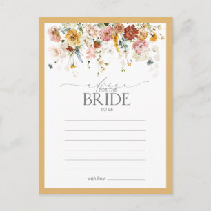 Elegant Yellow Wildflower Advice To The Bride Postcard