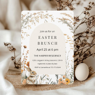 Elegant Yellow Wildflower Arch Easter Brunch  Invitation