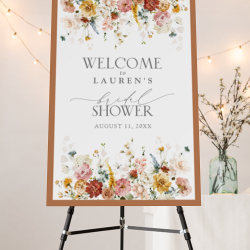Elegant Yellow Wildflower Bridal Shower Welcome Foam Board