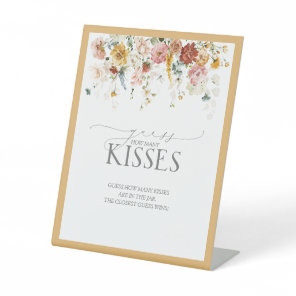 Elegant Yellow Wildflower How Many Kisses Pedestal Sign