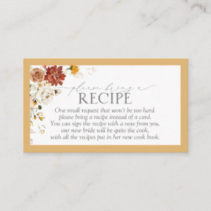 Elegant Yellow Wildflower Please Bring A Recipe Enclosure Card