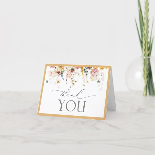 Elegant Yellow Wildflower Thank You Card