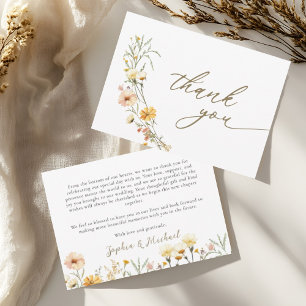 Elegant Yellow Wildflowers Thank You Cards
