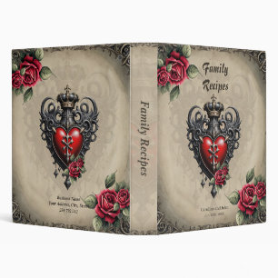 Elegant yet mystical gothic heart 3 ring binder
