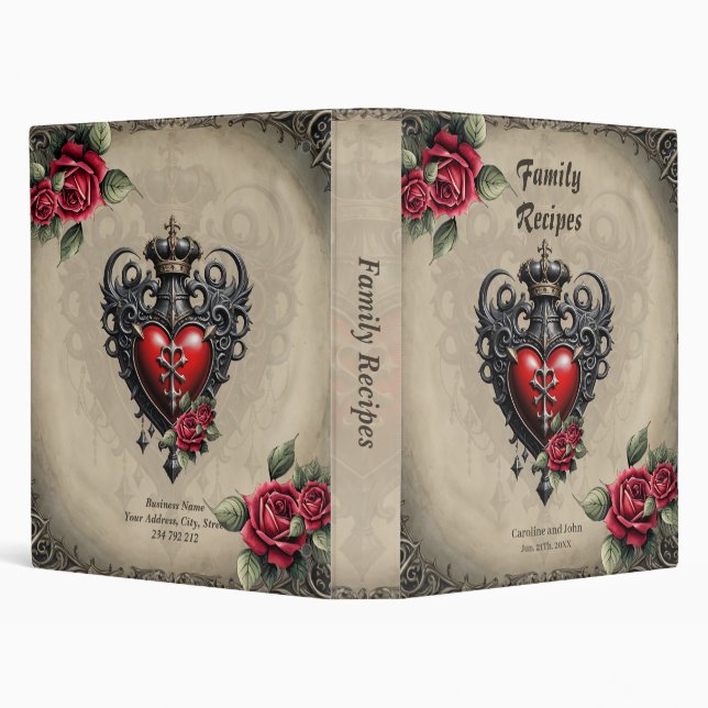 Elegant yet mystical gothic heart  3 ring binder (Background)