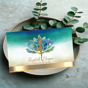 Elegant Yoga Glitter Girl, Blue Lotus  Business Card
