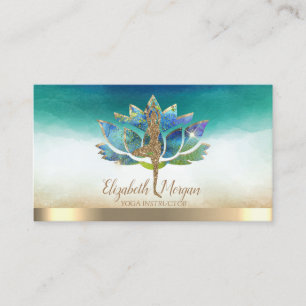 Elegant Yoga Glitter Girl, Blue Lotus Business Card