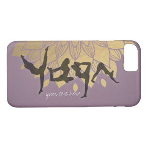 Elegant Yoga Human Alphabet Letters Gold Flower iPhone 8/7 Case