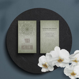 Elegant YOGA Instructor Floral Mandala Damask Business Card