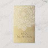 Elegant YOGA Instructor White Gold Floral Mandala Business Card (Front)