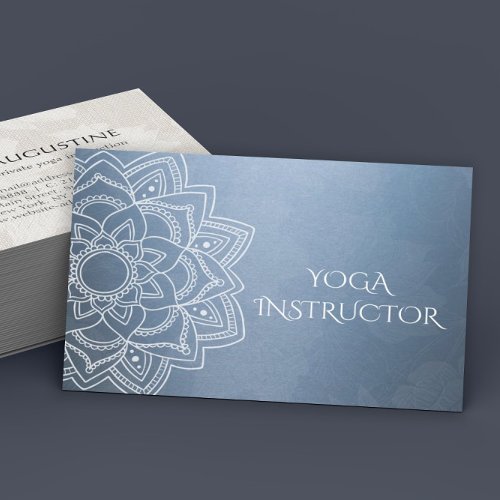 Elegant YOGA Meditation Instructor Mandala Floral Business Card