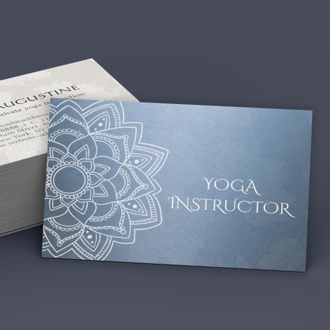 Elegant YOGA Meditation Instructor Mandala Floral Business Card (Creator Uploaded)
