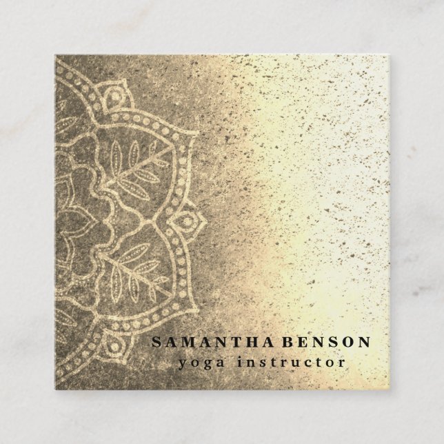 Elegant Yoga Square Business Card (Front)