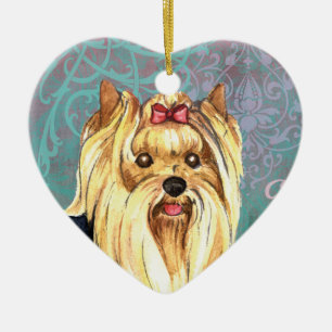 Elegant Yorkie Ceramic Ornament