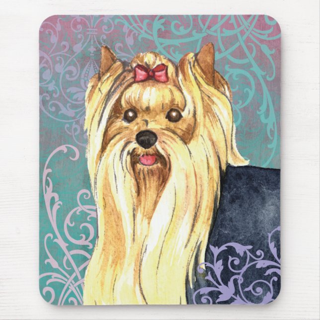 Elegant Yorkie Mouse Pad (Front)