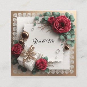 Elegant “You & Me” Gold Cursive Flat Greeting Card
