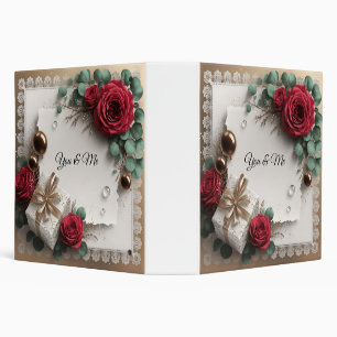 Elegant “You & Me” Gold Cursive Flat Greeting Card 3 Ring Binder