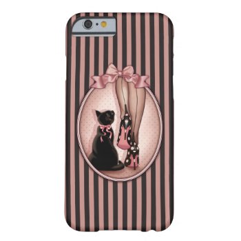 Elegant Young Lady And Black Cat Barely There Iphone 6 Case by MarylineCazenave at Zazzle
