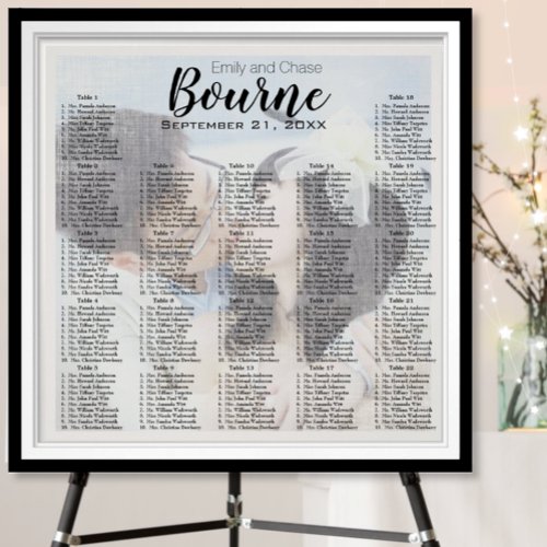 Elegant Your Photo Here Wedding Seating Chart