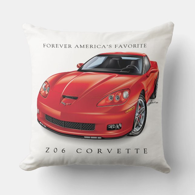 ELEGANT Z06 AUTO ART THROW PILLOW (Front)