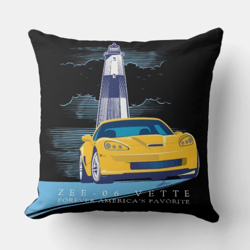 ELEGANT Z_06 VETTE ILLUSTRATION THROW PILLOW