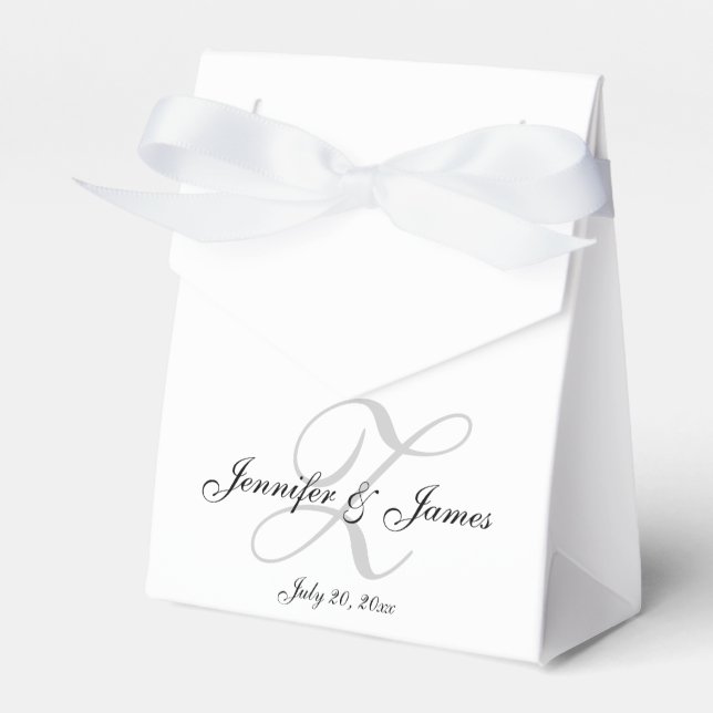 Elegant Z Monogram | Wedding Favor Boxes (Front Side)